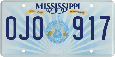 MS license plate OJO917