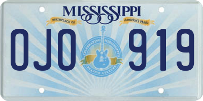 MS license plate OJO919