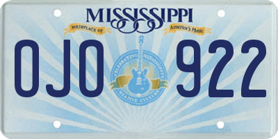 MS license plate OJO922