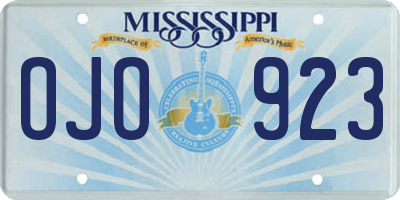 MS license plate OJO923