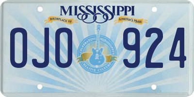 MS license plate OJO924