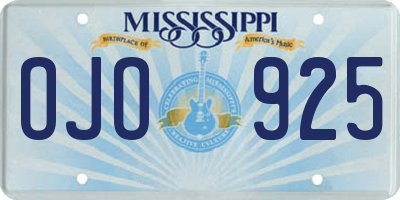 MS license plate OJO925
