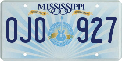 MS license plate OJO927
