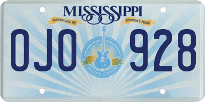MS license plate OJO928
