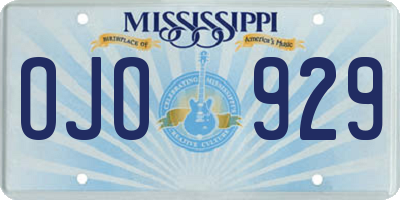 MS license plate OJO929