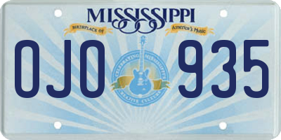 MS license plate OJO935