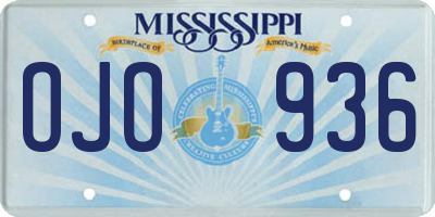MS license plate OJO936