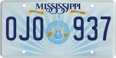 MS license plate OJO937