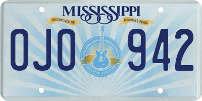 MS license plate OJO942