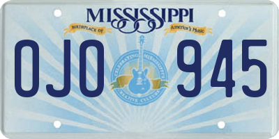 MS license plate OJO945