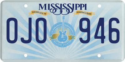 MS license plate OJO946