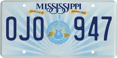 MS license plate OJO947