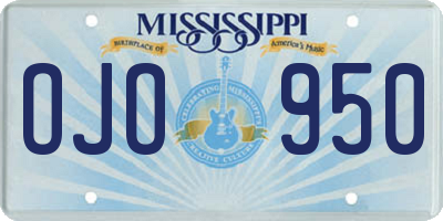 MS license plate OJO950