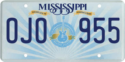 MS license plate OJO955