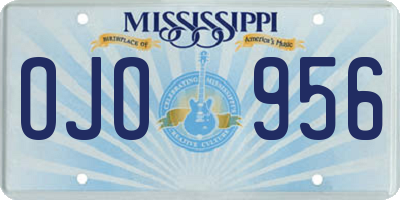 MS license plate OJO956