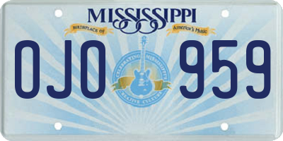 MS license plate OJO959