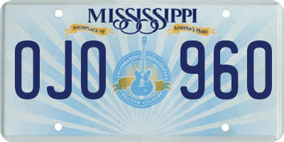 MS license plate OJO960