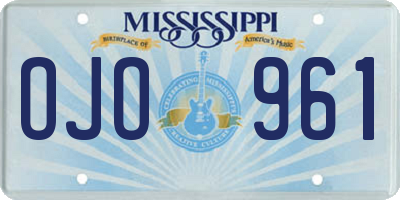MS license plate OJO961