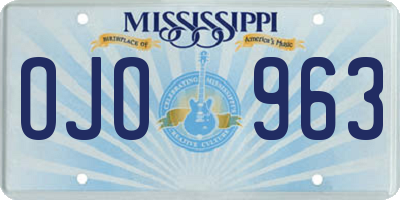 MS license plate OJO963