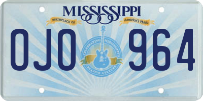 MS license plate OJO964