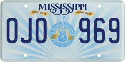 MS license plate OJO969