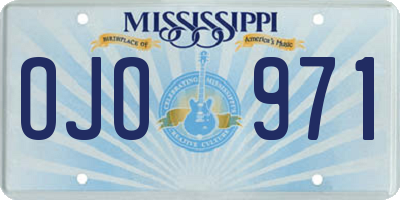 MS license plate OJO971