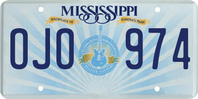 MS license plate OJO974