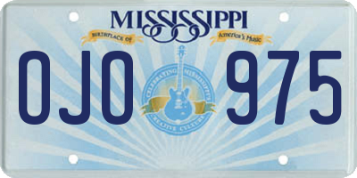 MS license plate OJO975
