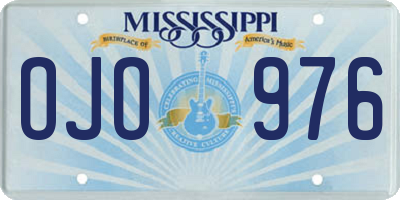 MS license plate OJO976