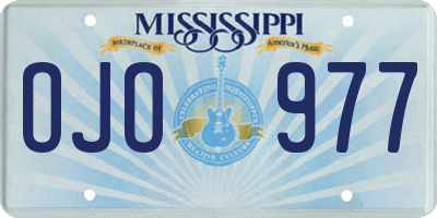 MS license plate OJO977