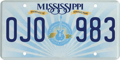 MS license plate OJO983