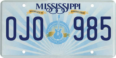 MS license plate OJO985