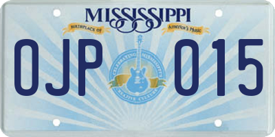 MS license plate OJP015