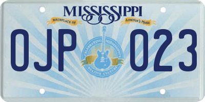 MS license plate OJP023