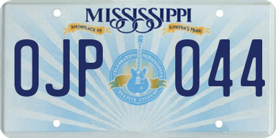 MS license plate OJP044