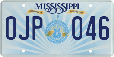 MS license plate OJP046