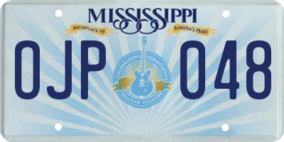 MS license plate OJP048
