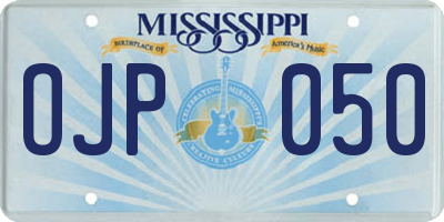 MS license plate OJP050