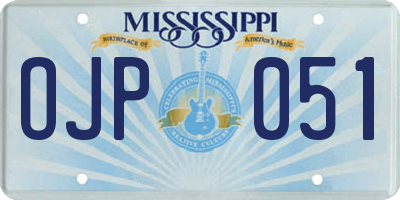 MS license plate OJP051