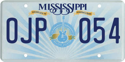 MS license plate OJP054