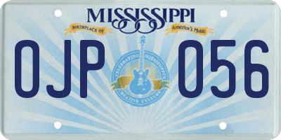 MS license plate OJP056