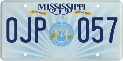 MS license plate OJP057