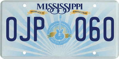 MS license plate OJP060