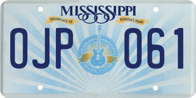 MS license plate OJP061