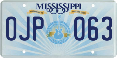 MS license plate OJP063