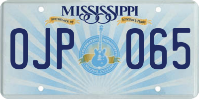 MS license plate OJP065