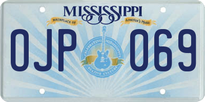 MS license plate OJP069