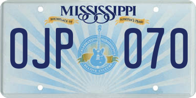MS license plate OJP070
