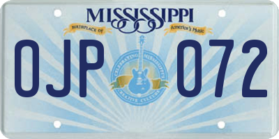 MS license plate OJP072