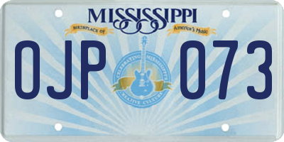 MS license plate OJP073